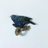 Maxbell Birds On A Branch Hanger Hanging Outdoor Tiles Resin Wall Coat Hook for Robe Dark Blue 12x3.5x7.3