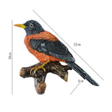 Maxbell Birds On A Branch Hanger Hanging Outdoor Tiles Resin Wall Coat Hook for Robe Orange 12x4x10cm
