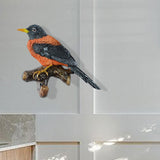 Maxbell Birds On A Branch Hanger Hanging Outdoor Tiles Resin Wall Coat Hook for Robe Orange 12x4x10cm