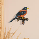 Maxbell Birds On A Branch Hanger Hanging Outdoor Tiles Resin Wall Coat Hook for Robe Orange 12x4x10cm