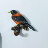 Maxbell Birds On A Branch Hanger Hanging Outdoor Tiles Resin Wall Coat Hook for Robe Orange 12x4x10cm