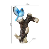 Maxbell Resin Wall Coat Hooks Door Storage Robe Headset Bag Birds On A Branch Hanger Blue 16x5.5x20cm