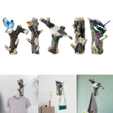 Maxbell Resin Wall Coat Hooks Door Storage Robe Headset Bag Birds On A Branch Hanger Blue 16x5.5x20cm