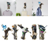 Maxbell Resin Wall Coat Hooks Door Storage Robe Headset Bag Birds On A Branch Hanger Blue 16x5.5x20cm