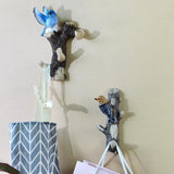 Maxbell Resin Wall Coat Hooks Door Storage Robe Headset Bag Birds On A Branch Hanger Blue 16x5.5x20cm
