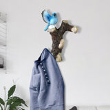 Maxbell Resin Wall Coat Hooks Door Storage Robe Headset Bag Birds On A Branch Hanger Blue 16x5.5x20cm
