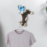 Maxbell Resin Wall Coat Hooks Door Storage Robe Headset Bag Birds On A Branch Hanger Blue 16x5.5x20cm