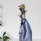 Maxbell Resin Wall Coat Hooks Door Storage Robe Headset Bag Birds On A Branch Hanger Yellow 8.5x4.5x18cm