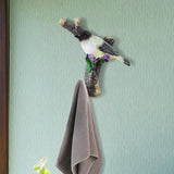 Maxbell Resin Wall Coat Hooks Door Storage Robe Headset Bag Birds On A Branch Hanger White 12.5x5x12.5cm