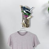 Maxbell Resin Wall Coat Hooks Door Storage Robe Headset Bag Birds On A Branch Hanger Black 10.5x5x18cm