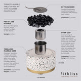 Maxbell Tabletop Alcohol Fireplace Household Decorative Smokeless Personal for Home White