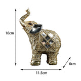 Maxbell Modern Elephant Statue Resin Figurine Collectible for Office Desktop Decor Aureate