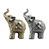 Maxbell Modern Elephant Statue Resin Figurine Collectible for Office Desktop Decor Aureate
