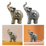 Maxbell Modern Elephant Statue Resin Figurine Collectible for Office Desktop Decor Aureate