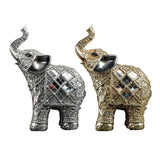 Maxbell Modern Elephant Statue Resin Figurine Collectible for Office Desktop Decor Aureate