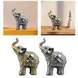 Maxbell Modern Elephant Statue Resin Figurine Collectible for Office Desktop Decor Aureate