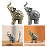 Maxbell Modern Elephant Statue Resin Figurine Collectible for Office Desktop Decor Aureate