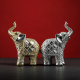 Maxbell Modern Elephant Statue Resin Figurine Collectible for Office Desktop Decor Aureate