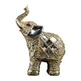 Maxbell Modern Elephant Statue Resin Figurine Collectible for Office Desktop Decor Aureate