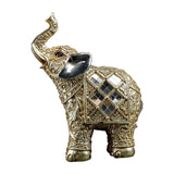 Maxbell Modern Elephant Statue Resin Figurine Collectible for Office Desktop Decor Aureate