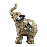 Maxbell Modern Elephant Statue Resin Figurine Collectible for Office Desktop Decor Aureate