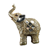 Maxbell Modern Elephant Statue Resin Figurine Collectible for Office Desktop Decor Aureate