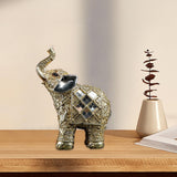 Maxbell Modern Elephant Statue Resin Figurine Collectible for Office Desktop Decor Aureate