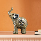 Maxbell Modern Elephant Statue Resin Figurine Collectible for Office Desktop Decor Aureate