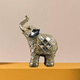 Maxbell Modern Elephant Statue Resin Figurine Collectible for Office Desktop Decor Aureate