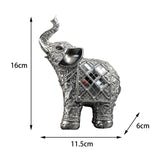 Maxbell Modern Elephant Statue Resin Figurine Collectible for Office Desktop Decor Argent