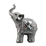 Maxbell Modern Elephant Statue Resin Figurine Collectible for Office Desktop Decor Argent
