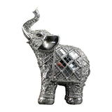 Maxbell Modern Elephant Statue Resin Figurine Collectible for Office Desktop Decor Argent