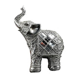 Maxbell Modern Elephant Statue Resin Figurine Collectible for Office Desktop Decor Argent