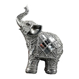 Maxbell Modern Elephant Statue Resin Figurine Collectible for Office Desktop Decor Argent