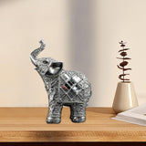 Maxbell Modern Elephant Statue Resin Figurine Collectible for Office Desktop Decor Argent