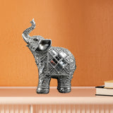 Maxbell Modern Elephant Statue Resin Figurine Collectible for Office Desktop Decor Argent
