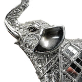 Maxbell Modern Elephant Statue Resin Figurine Collectible for Office Desktop Decor Argent