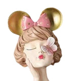 Maxbell Girls Resin Statues Figurine Sculptures Dresser Countertop Table Centerpiece Pink