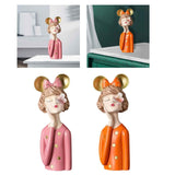 Maxbell Girls Resin Statues Figurine Sculptures Dresser Countertop Table Centerpiece Pink