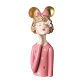 Maxbell Girls Resin Statues Figurine Sculptures Dresser Countertop Table Centerpiece Pink