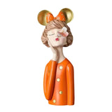 Maxbell Girls Resin Statues Figurine Sculptures Dresser Countertop Table Centerpiece Orange