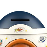 Maxbell Cartoon Rocket Statue Money Bank Tabletop Sculpture Display for Bedroom Blue Orange