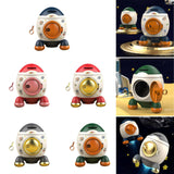Maxbell Cartoon Rocket Statue Money Bank Tabletop Sculpture Display for Bedroom Blue Orange