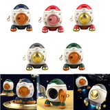 Maxbell Cartoon Rocket Statue Money Bank Tabletop Sculpture Display for Bedroom Blue Orange