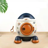 Maxbell Cartoon Rocket Statue Money Bank Tabletop Sculpture Display for Bedroom Blue Orange