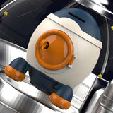 Maxbell Cartoon Rocket Statue Money Bank Tabletop Sculpture Display for Bedroom Blue Orange