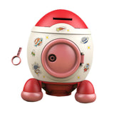 Maxbell Cartoon Rocket Statue Money Bank Tabletop Sculpture Display for Bedroom Red Color Pink