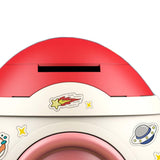 Maxbell Cartoon Rocket Statue Money Bank Tabletop Sculpture Display for Bedroom Red Color Pink