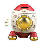 Maxbell Cartoon Rocket Statue Money Bank Tabletop Sculpture Display for Bedroom Red Gold