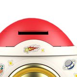 Maxbell Cartoon Rocket Statue Money Bank Tabletop Sculpture Display for Bedroom Red Gold